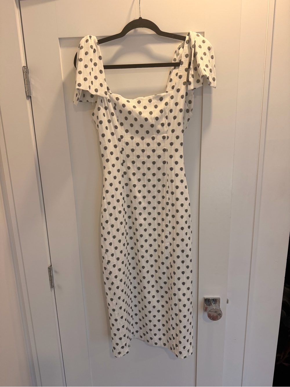 Anthropologie Maeve White Polka Dot Midi Dress - NWT